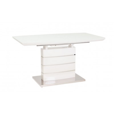 Стол обеденный SIGNAL LEONARDO белый лак/белый лак 140-180/80